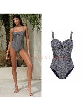 Resort | Nip Tuck Swimsuit Metallic Sweetheart Rouched Bathing Suit 1 Piece NWOT